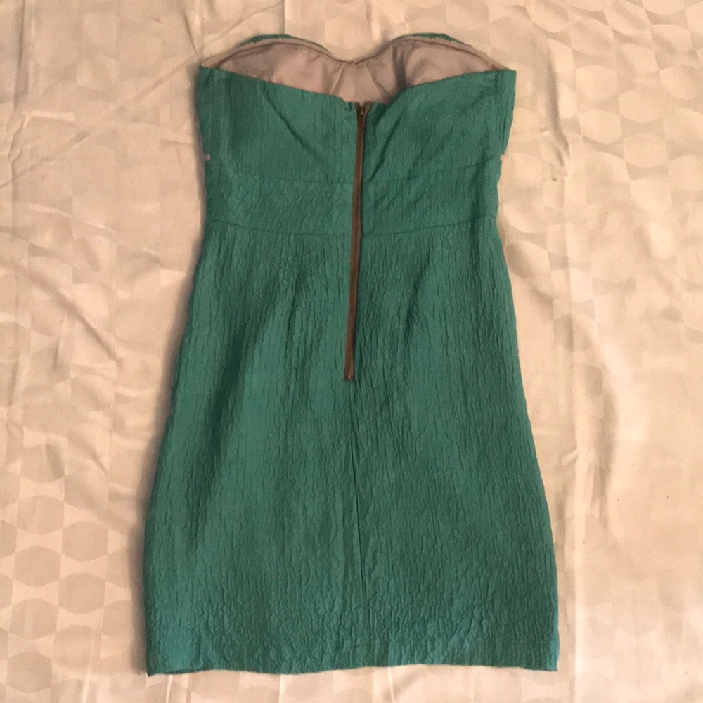 Strapless Teal Dress - Picture 4 of 5